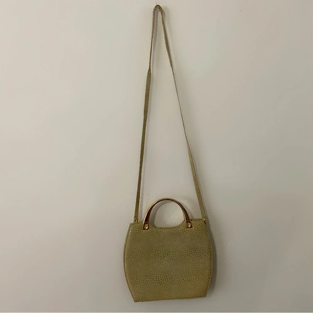 Vintage Blushe by spiegel handbag purse gold cream metallic small clutch new